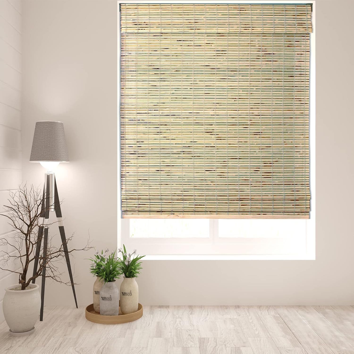 Window Treatments - ARLO BLINDS Bamboo Roman Shades, Petite Rustique, 33.5