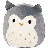 Kellytoy Squishmallow 8 Inch Hoot the Gray Owl Super Soft Plush Toy Pillow Pet