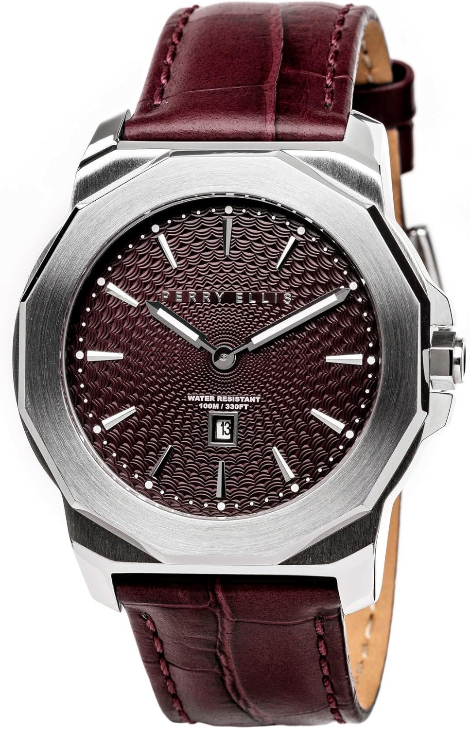 Perry Ellis Mens Watch Decagon Quartz Luminous Watch with