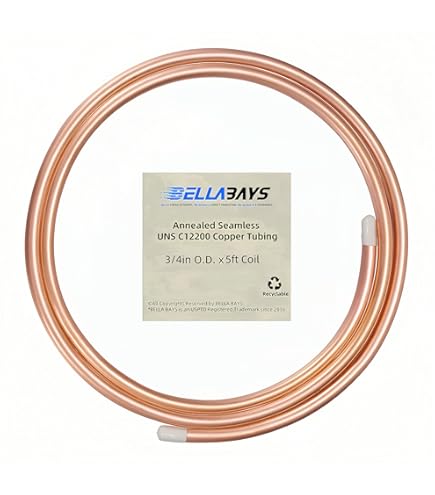 T2 Copper Refrigeration Tubing, Round 6.5 Ft 1 Roll For Busbar Generators