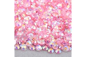 Niziky 10000PCS 3mm Resin Flatback Rhinestones, Transparent Flatback Rhinestones Crystal for Crafts, Light Pink AB Color Flatback Jelly Resin Rhinestones for Shoes, Mugs, Bottles, Cups, Crafts