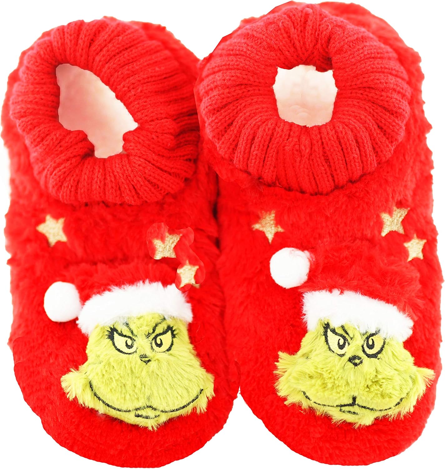 Licensed The Grinch Christmas House Shoes Slippers (Red, Numeric_3