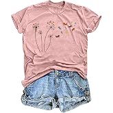 Cat Shirts for Women: Cat Mom T-Shirt Flower Graphic Tees Animal Lover Gifts Casual Short Sleeve Tops