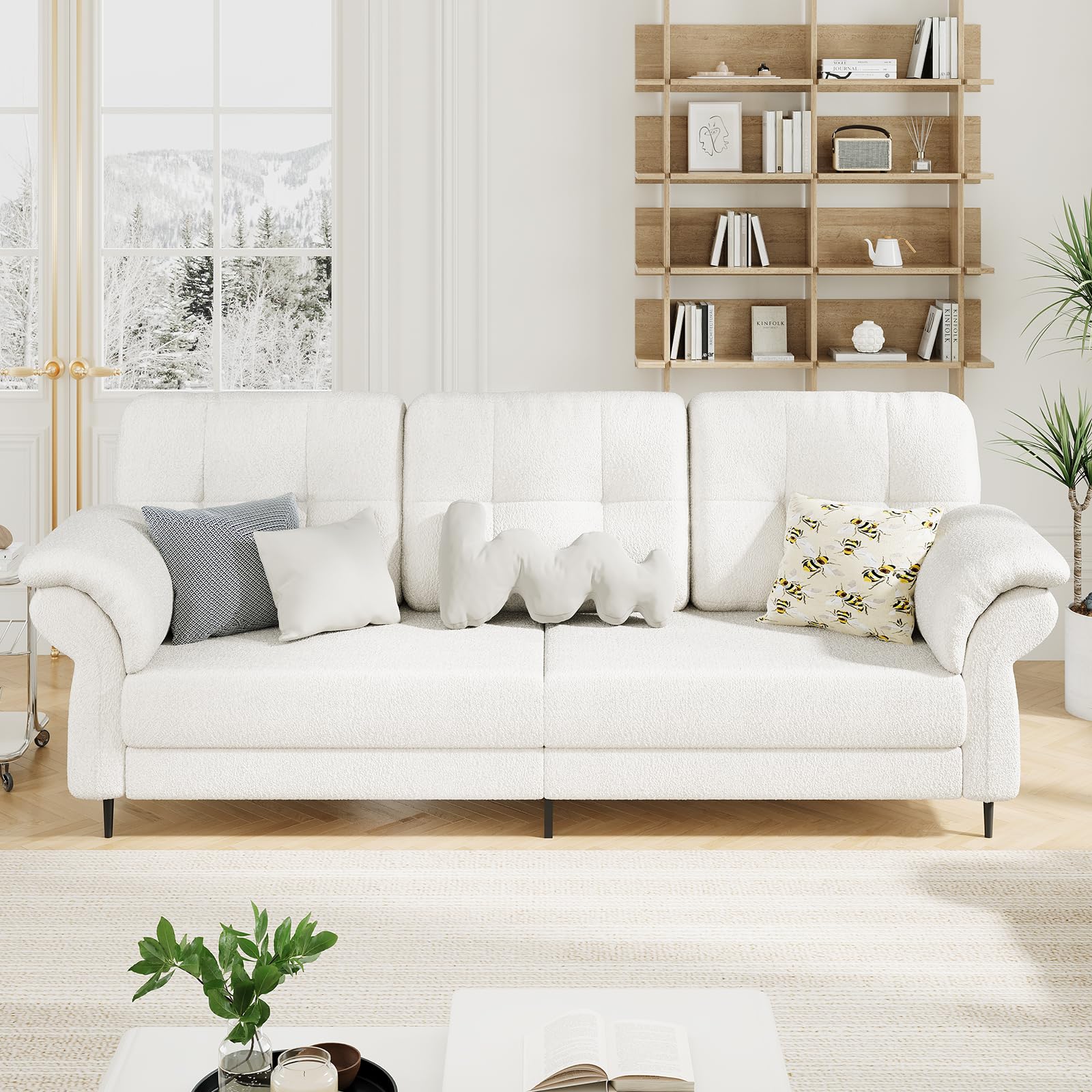 Photo 1 of ** FOR PARTS/MISSING HARDWARE/PILLOWS & CUSHIONS ALSO NEEDING CLEANING ITS DIRTY** GarveeHome 3 Seater Sofa with Removable Pillows