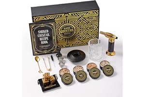 ECOASIS Cocktail Smoker Kit with Torch and Whiskey Glass, 20-Piece Smoker Set for Old Fashioned Bourbon Scotch Cocktails, Smoke Infuser Top for Drinks, Premium Birthday Gifts for Men, Dad, Husband (No Butane)