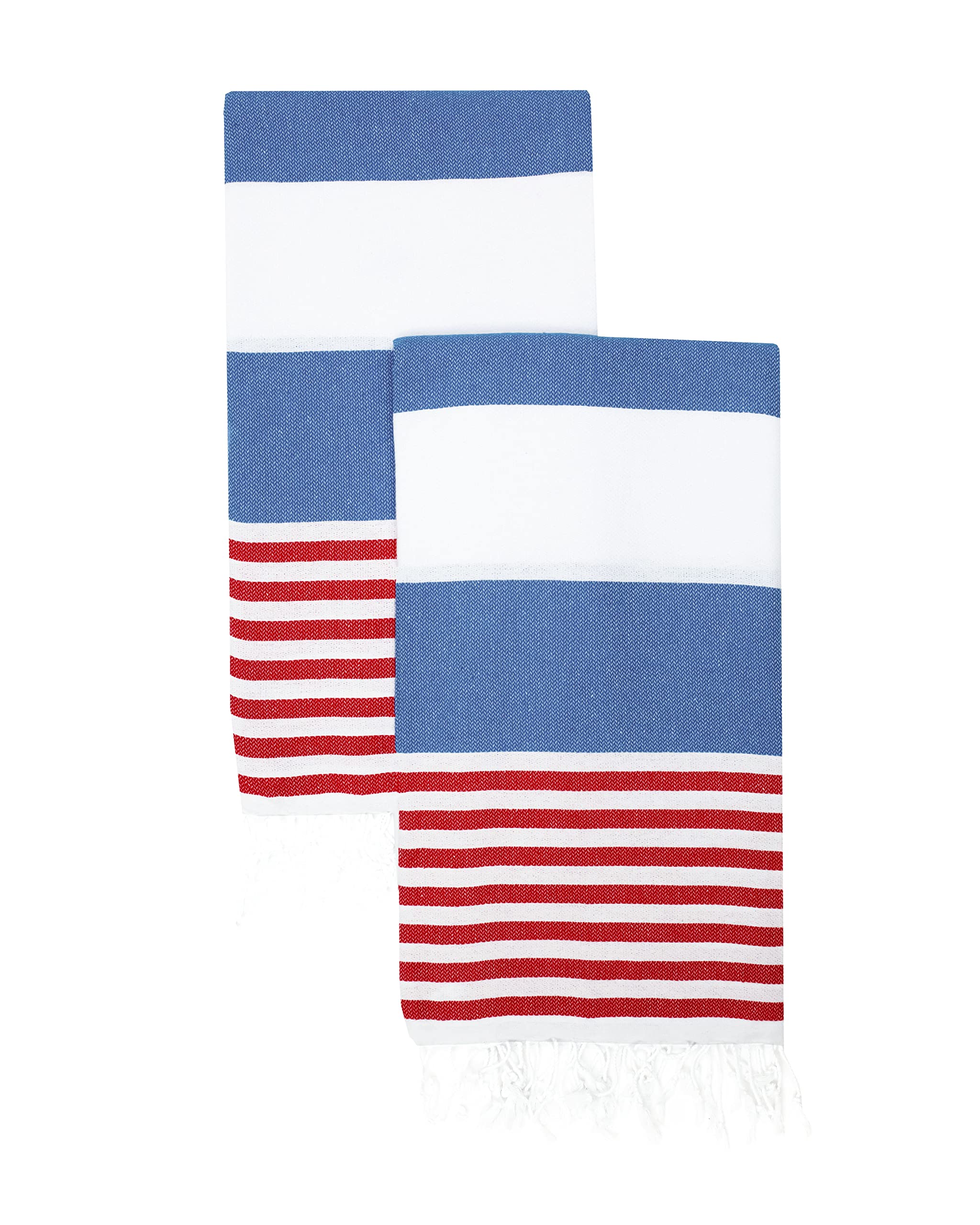 PARK & OZ Turkish Beach Towels 2-Pack U2013 Oversized 100% Cotton Quick-Dry, Sand-Free & Ultra-Absorbent Blanket 72" X 40" U2013 Lightweight Travel Towels For Beach, Pool, Spa, Gym, Camping & Home