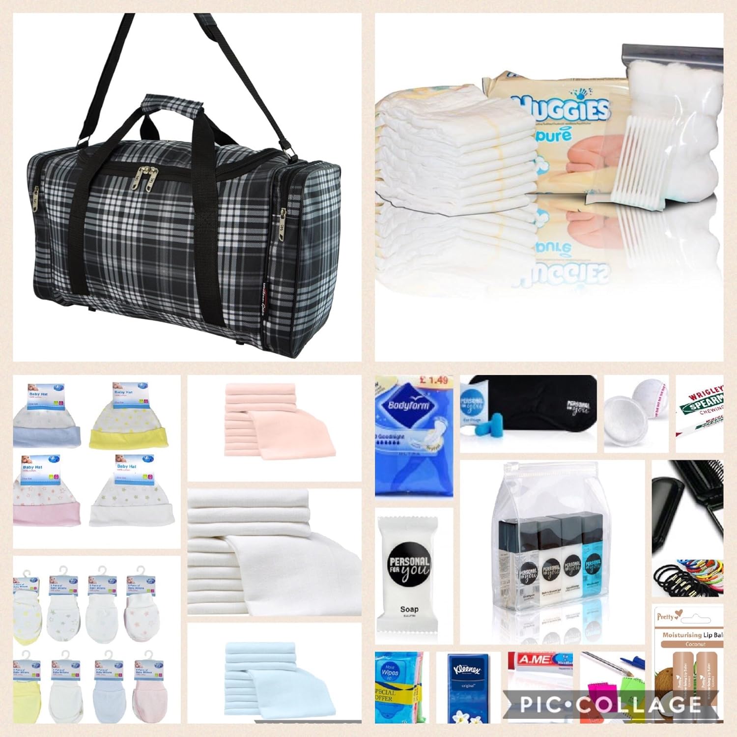 Prepacked Luxury hospital bag/maternity/holdall for Mum & Baby black