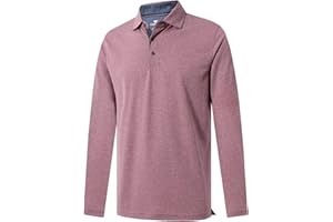 VEBOON Men's Polo Shirts Long and Short Sleeve Cotton Blend Heather Moisture Wicking Casual Collared Shirts