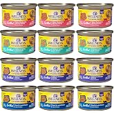 Wellness Complete Health Canned Wet Cat Food Natural, Protein-Rich Cat Food Grilled Cuts in Sauce- 12 Pack Cans Variety 4 Flavor - (Chicken,Beef, Tuna &amp; Turkey Entr&eacute;e Recipe) 3 Ounce Cans
