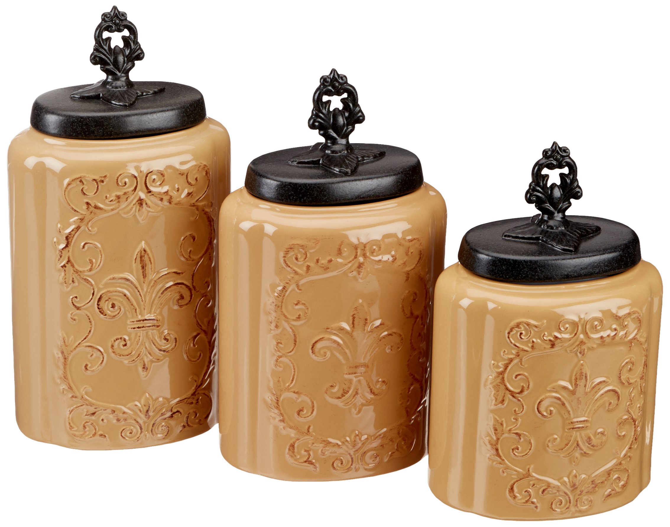 American Atelier Antique Canisters (Set of 3), Cream 88235403476 eBay