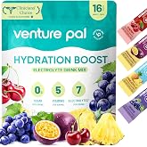 Venture Pal Sugar Free Electrolyte Packet, Liquid Daily IV Hydration Powder | 5 Vitamins &amp; 7 Electrolytes, Instantly Hydration Packets for Sports &amp; Party Recovery, Vegan, Keto Friendly, 16 Sticks