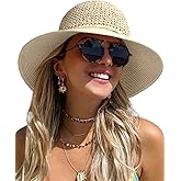 FURTALK Beach Hats for Women Summer Straw Sun Hat Wide Brim Crochet Hats