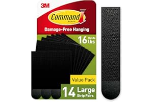 Command 15 lb Large Picture Hanging Strips 14 Pairs (28 Command Strips), Damage Free Hanging Picture Hangers for Christmas Decorations, Black Adhesive