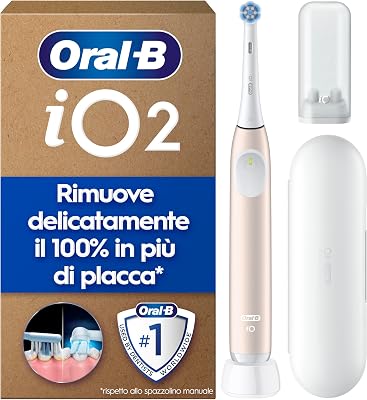 iO 2 Spazzolino Elettrico, 1 Testina di Ricambio, Custodia, Rosa