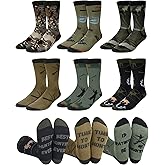 Eurzom 6 Pairs Men's Funny Hunting Socks Hunters Novelty Cotton Socks Birthday Valentines Gift Accessories for Hunting Lover