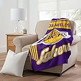 NORTHWEST Los Angeles Lakers NBA Officially Licensed 46″×60″ Microfiber Throw Blanket – All Team Logos & Colors – Cozy Game Day Throw for Fans, Living Room, Couch & Dorm