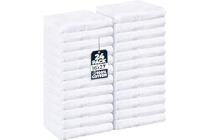 Utopia Towels, Salon Towel, Pack of 24, 16 by 27 Inches, Highly Absorbent Cotton Towels for Hand, Gym, Beauty, Spa, and Home Hair Care, White