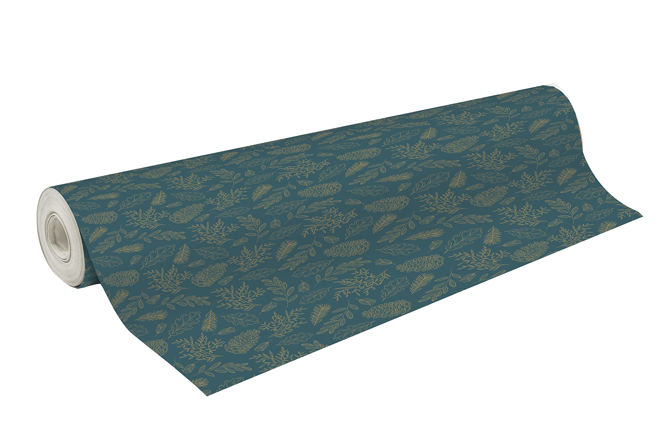 Clairefontaine 202059C - A Reel of Gift Paper - 80g Excellia Paper - Format: 50x0,70m - Pattern: Foliage or, Christmas - Gift Wrapping, ideal for packaging