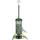 Squirrel Buster Mini Squirrel-Proof Bird Feeder for Wild Birds – 4 Metal Perches, 1 lb Seed Capacity, Chew-Proof Design, Lifetime Care, Garden Green