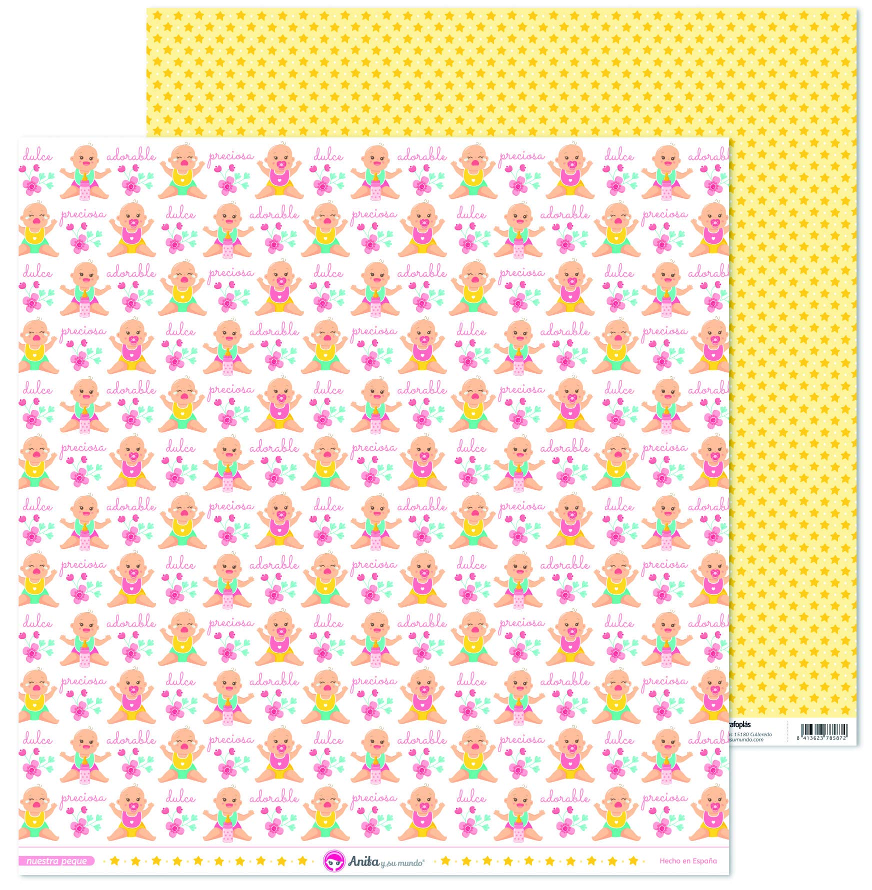 Anita and Su Mundo Collection Our Small Scrapbooking Papers, Paper, Babies, 12" x 12"