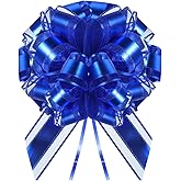 6 Pcs Large Blue Pull Bows for Gift Wrapping 6 Inch Big Gift Bow for Christmas Wedding Birthday Party Valentine's Day Baskets Decoration