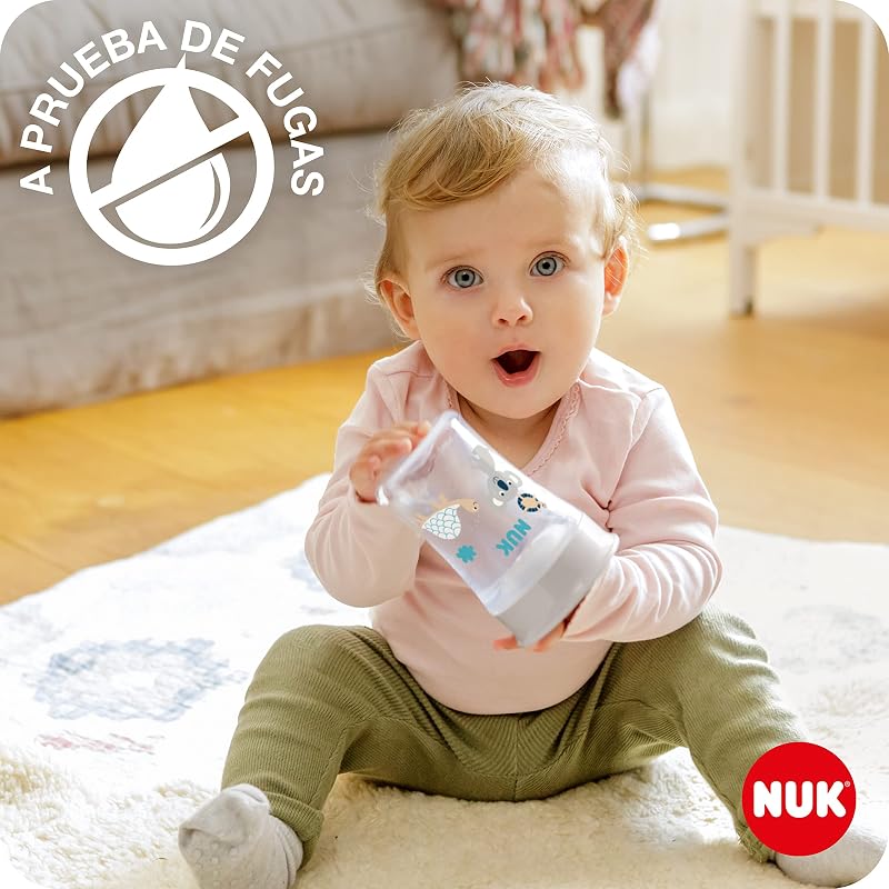 Magic Cup vaso antiderrame bebe | Borde a prueba de derrames de 360° | +8 meses | Sin BPA | 230 ml | Cangrejo (morado) | 2 unidades