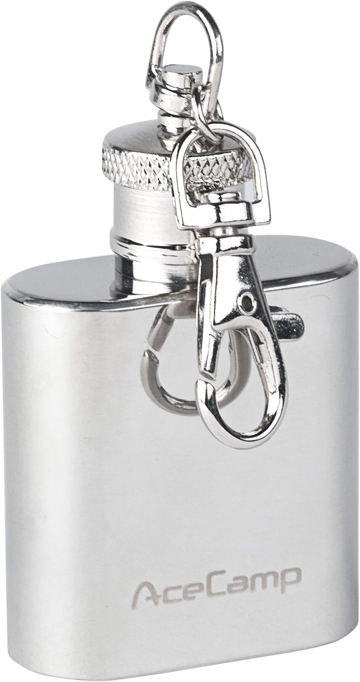 AceCamp Silver Key Ring Hip Flask 30 ml, 55 g, Stainless Steel Screw, 1510