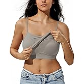 ZeroBound Camisole Built in Shelf Bra Tank Top - Basic Square Neck Halter Tops for Women, Spaghetti Strap Cami Tank Tops