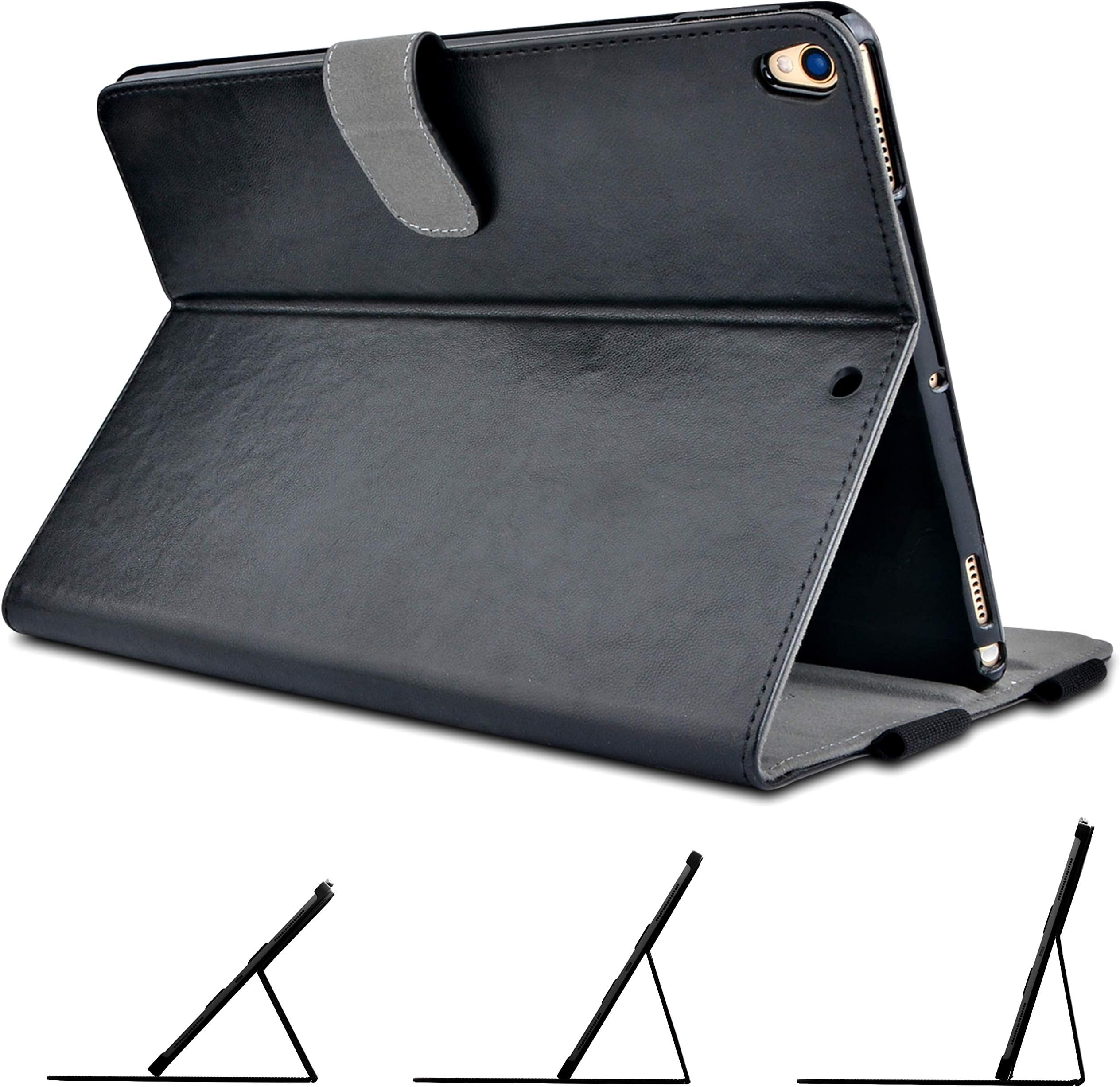 iPad Air 3 Case Cover 2019 10.5 inch – New 3rd Generation with Apple Pencil Holder, Triple Angle Stand, and Hand Strap (Black)