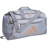 adidas Defender Duffel Bag, Twill Grey/Rose Gold, OSFA | Ventilated Shoe Compartment, Adjustable Shoulder Strap, Rolls With Your Suitcase, Built To Last, Gym &amp; Travel Ready