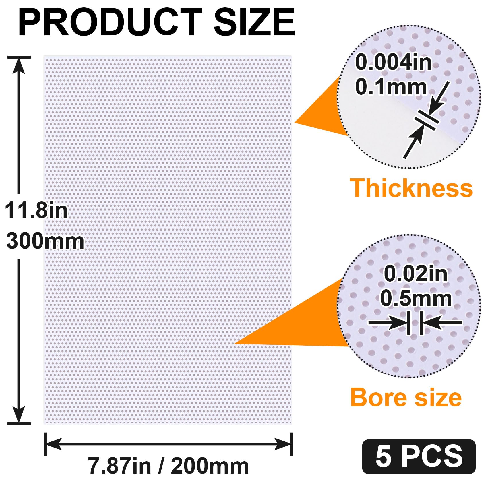 Pndeyo Pndeyo 5 Sheets 0.5mm White Fursuit Eyes Mesh, Waterproof Printable PVC Eye Mesh Sheet for Furry Cosplay Props Fursuits Handicrafts Making- 11.8in x 7.87in