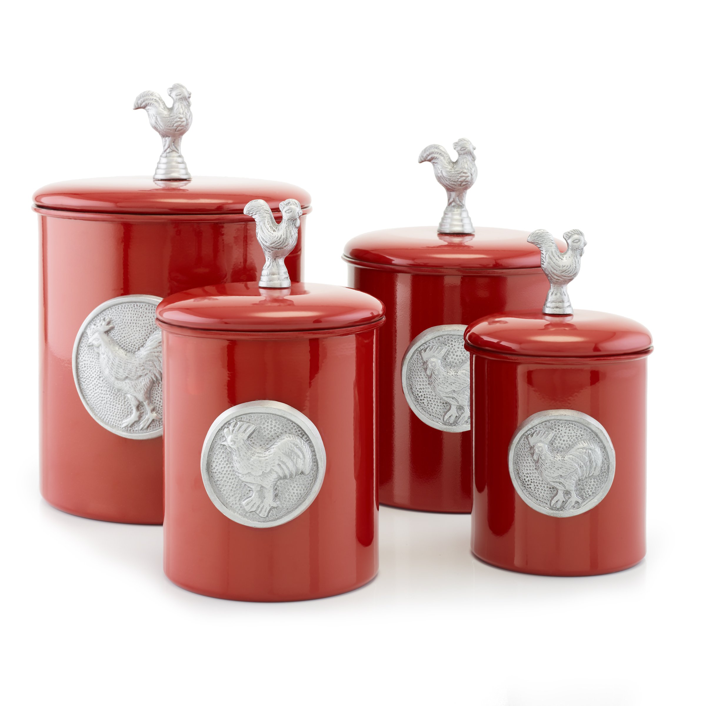 Old Dutch, Red 4 Piece Rooster Canister Set Buy Online in India at