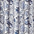 Lush Decor, Blue Cynthia Jacobean Shower Curtain-Fabric Floral Print Design,72 x 72
