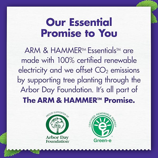 ARM & HAMMER ESSENTIALS WHITEN & STRENGTHEN FLUORIDE TOOTHPASTE-4 PACK OF 4.3OZ TUBES, FRESH MINT- 100% NATURAL BAKING SODA- FLUORIDE TOOTHPASTE