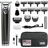 Wahl USA Stainless Steel Lithium Ion 2.0+ Slate Beard Trimmer for Men | Electric Shaver, Nose Ear Trimmer, Rechargeable All In One Men'S Grooming Kit &ndash; Model 9864