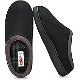 Fruit of the Loom Men's Memory Foam Slippers - Microsuede Clogs - Indoor/Outdoor, Machine Washable Zapatillas Cómodas
