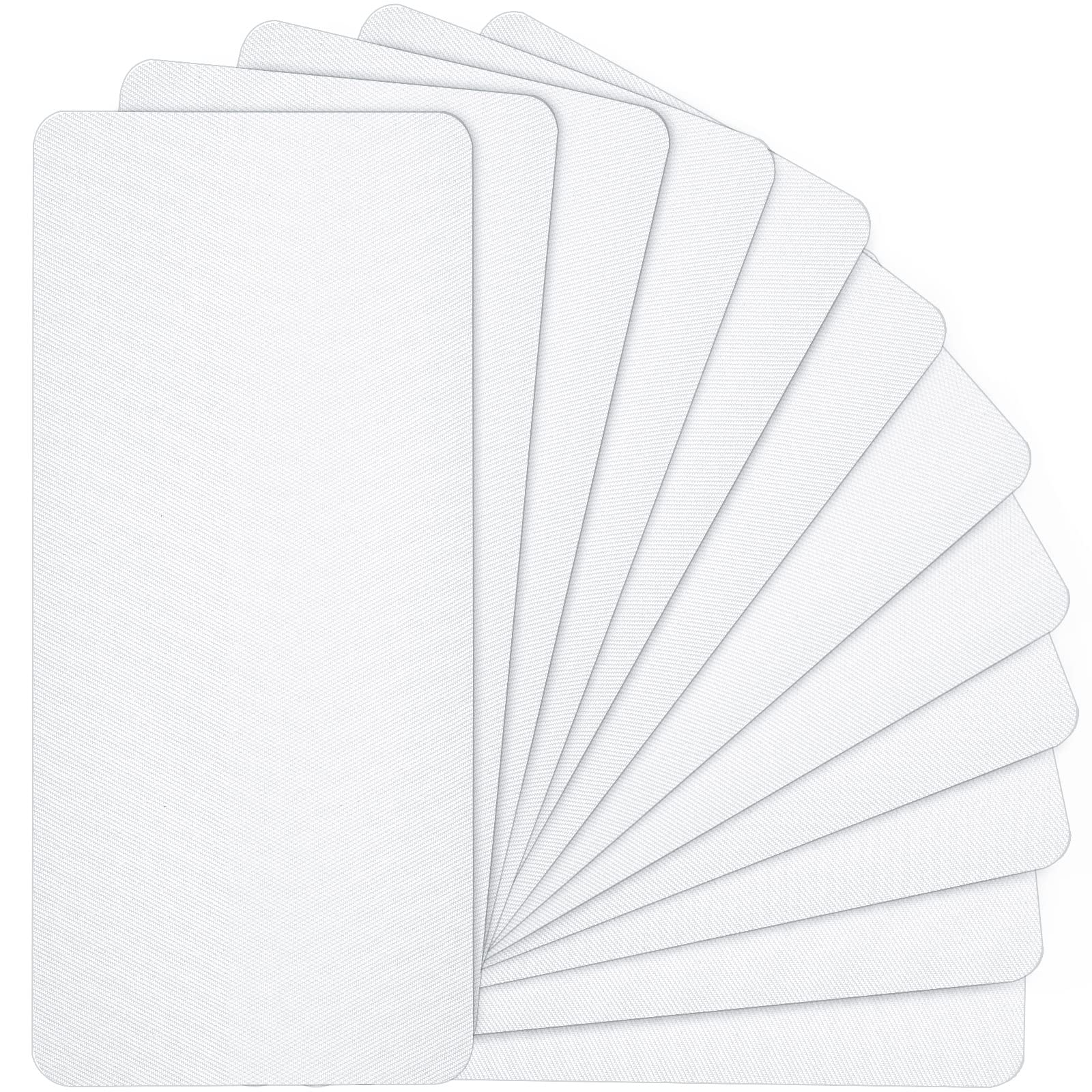 12 Sheets 4.92 x 11 in/ 12.5 x 28 cm Iron-On Mending Fabric Iron On Clothes Patches for Mending Fix Couch Pants Pockets Holes Knees Elbow, White