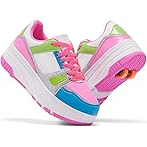 ANEFUN Roller Skate Shoes for Kids Girls Boys Detachable Wheeled Fashion Sneakers