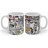 The Yellow Baksa San Francisco Souvenir Mug | 11oz Ceramic Coffee Cup | Golden Gate & Bay Skyline Design | Travel Keepsake Gift