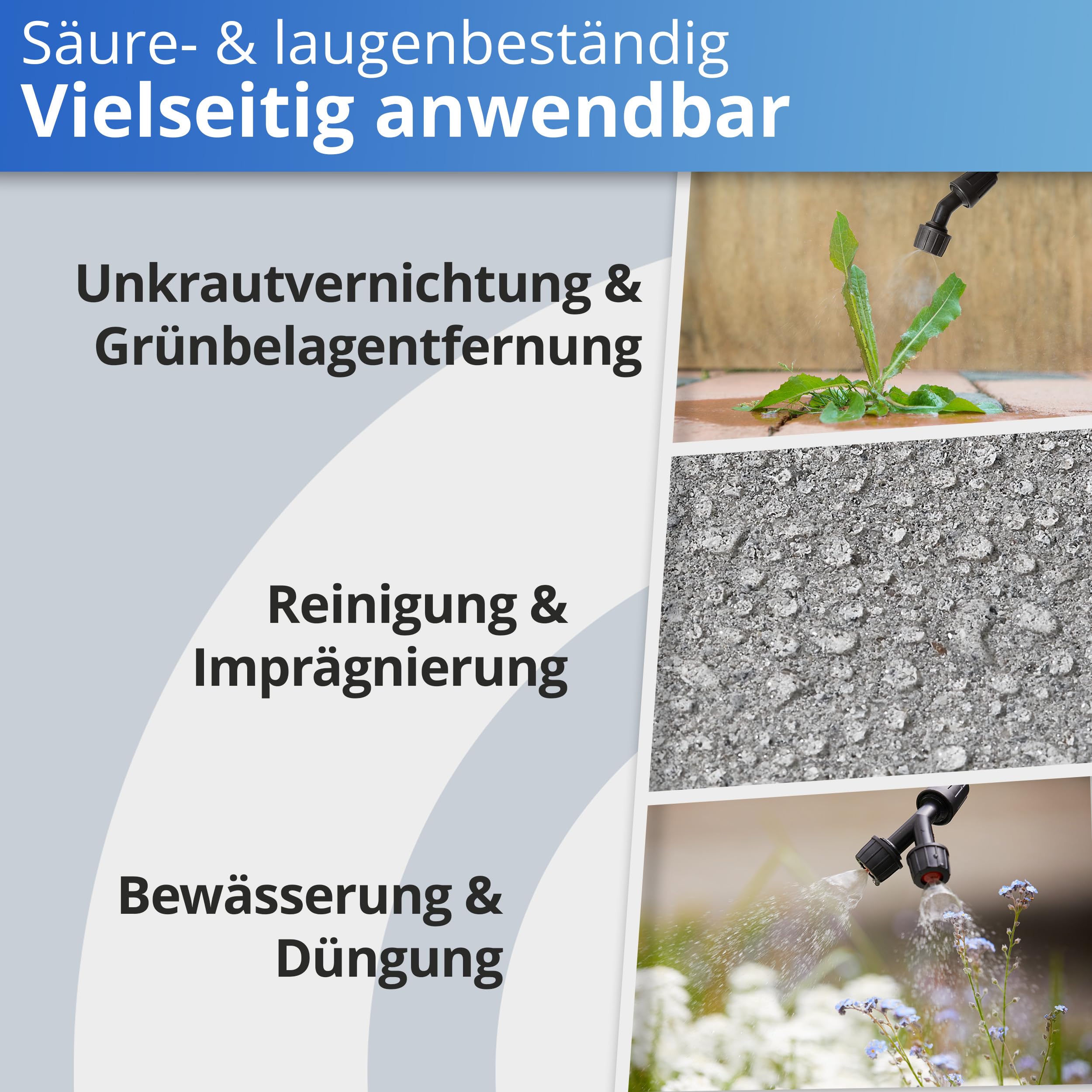 Nanoprotect Rückenspritze | 16 Liter | Leistungsstarke Gartenspritze mit 3 verstellbaren Düsen | Säurebeständig | TÜV-geprüft | Gartensprüher mit Schultergurten und extralangem Schlauch | Sprühgerät 3