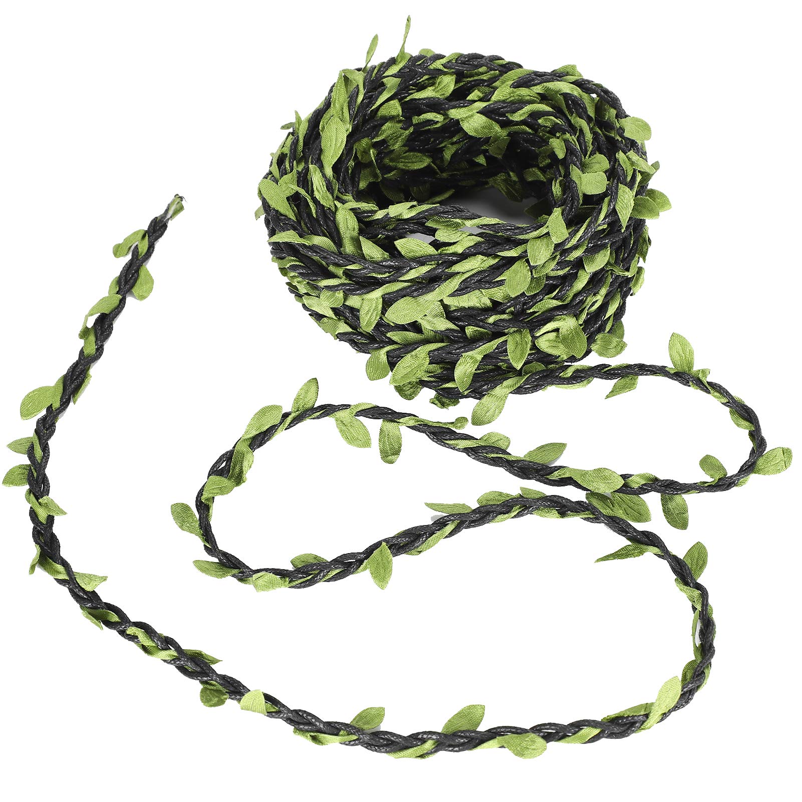 2 Packs Artificial Leaf Vine Rope Handmade Garland Rattan Fake Green Ivy Home Wall Garden Party Wedding Decor