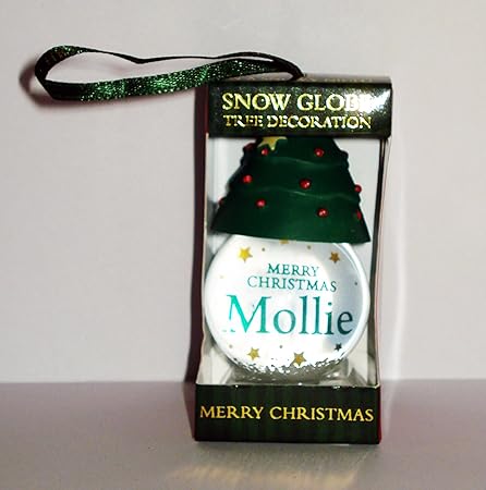 Mollie Personalised Snow Globe Christmas Tree Decoration Amazon