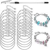 ZYEHXED 20PCS Snake Chain Charm Bracelet with Bracelet Helper Adjustable Snake Bracelet Chains with Lobster Clasp Extender Chain for Women DIY Jewelry Making Supplies