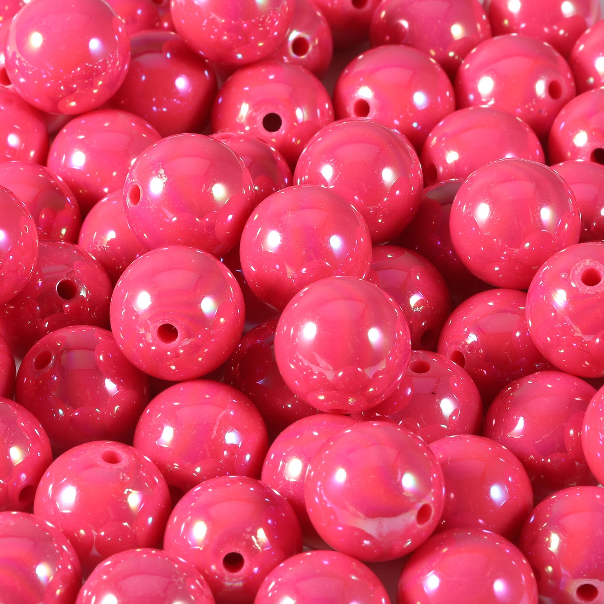 Photo 1 of 120Pcs 16MM Acrylic Beads for Jewelry Making,AB Color Acrylic Beads Hot Pink Round Bead for DIY Bracelets Necklace Keychain Mobile Phone Chain (AB Hot Pink, 16MM)