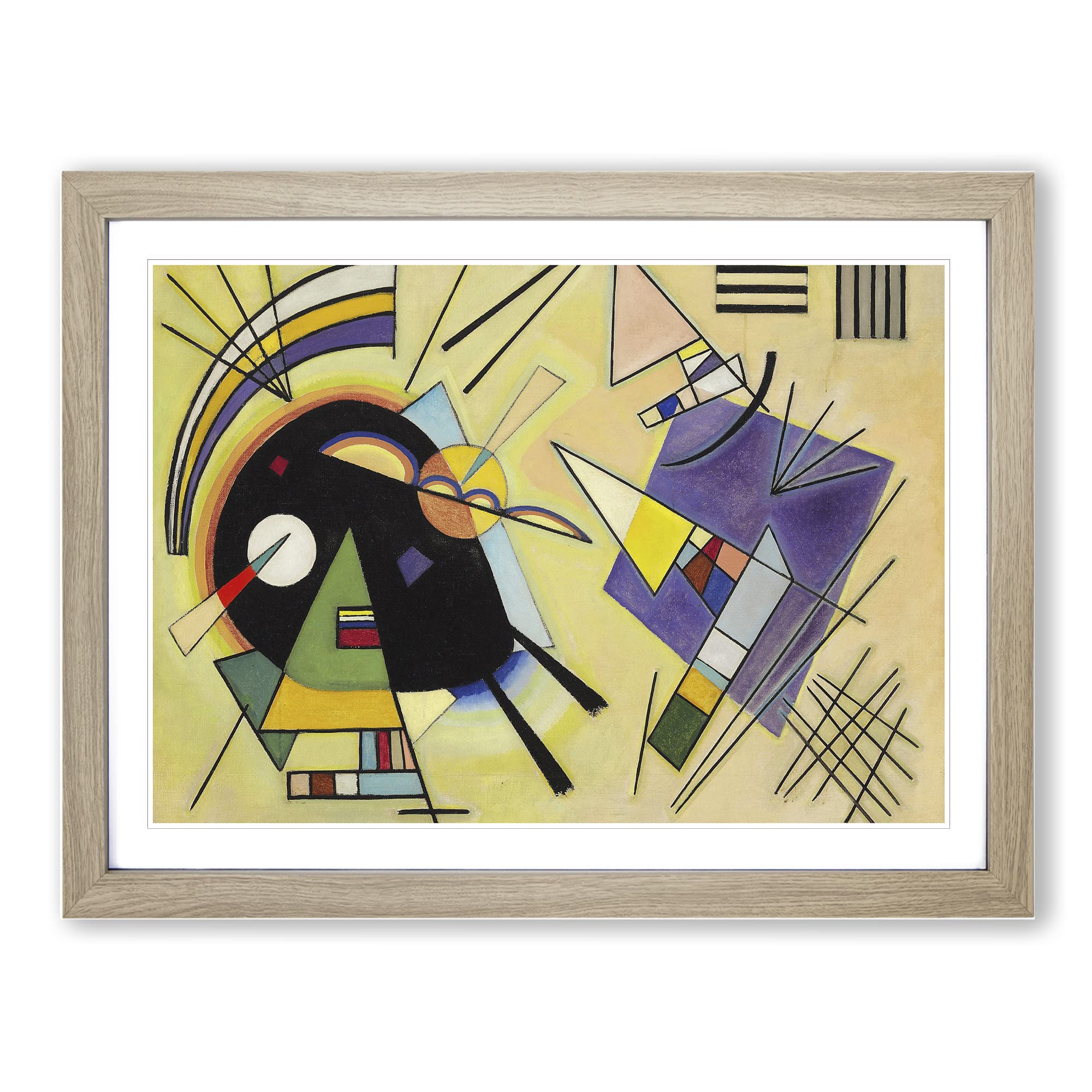 Black And Violet By Wassily Kandinsky Classic Painting Framed Print | A3 Oak Framed Wall Art | Ready to Hang | Classic Floral Picture | Living Room Bedroom Lounge Office
