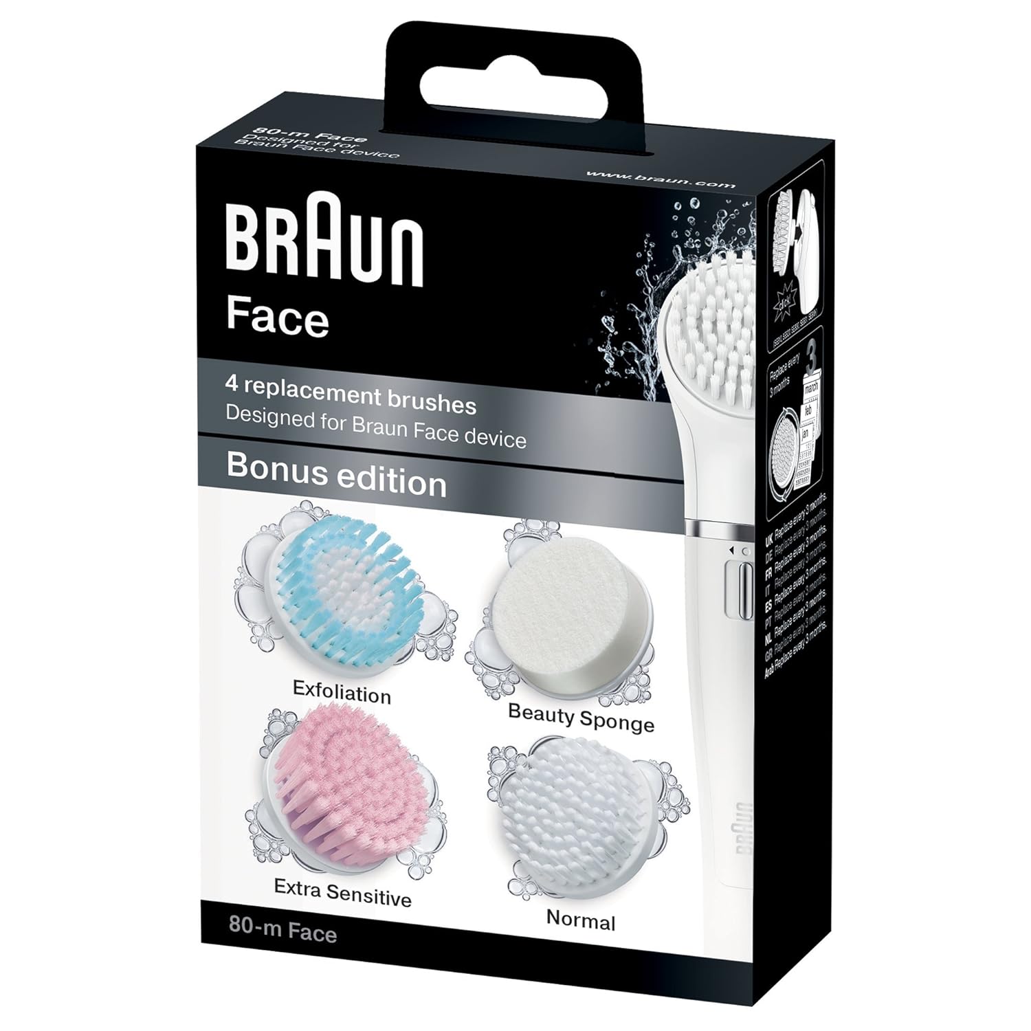 Braun Face Cepillos de recambio para dispositivo de limpieza facial cepillos