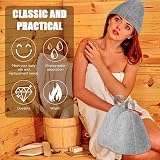 couduan 2Pcs Sauna Hat Ergonomic Felted Sauna Cap Grey Unisex view 6
