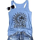 Summer Beach Tank Tops for Women Beach Vacation Clothes for Teen Hawaiian Sunshine Graphic Sleeveless Tee Tops