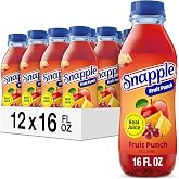 Snapple Fruit Punch Juice Drink, 16 fl oz recycled plastic bottle, Pack of 12