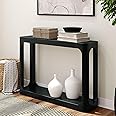 Plank+Beam Forma Console Table, 46 Inch, Solid Wood Sofa Table, Entryway Table for Hallway, Narrow Behind The Couch Table, Console Tables for Entryway, Living Room, Foyer, Easy Assembly, Black